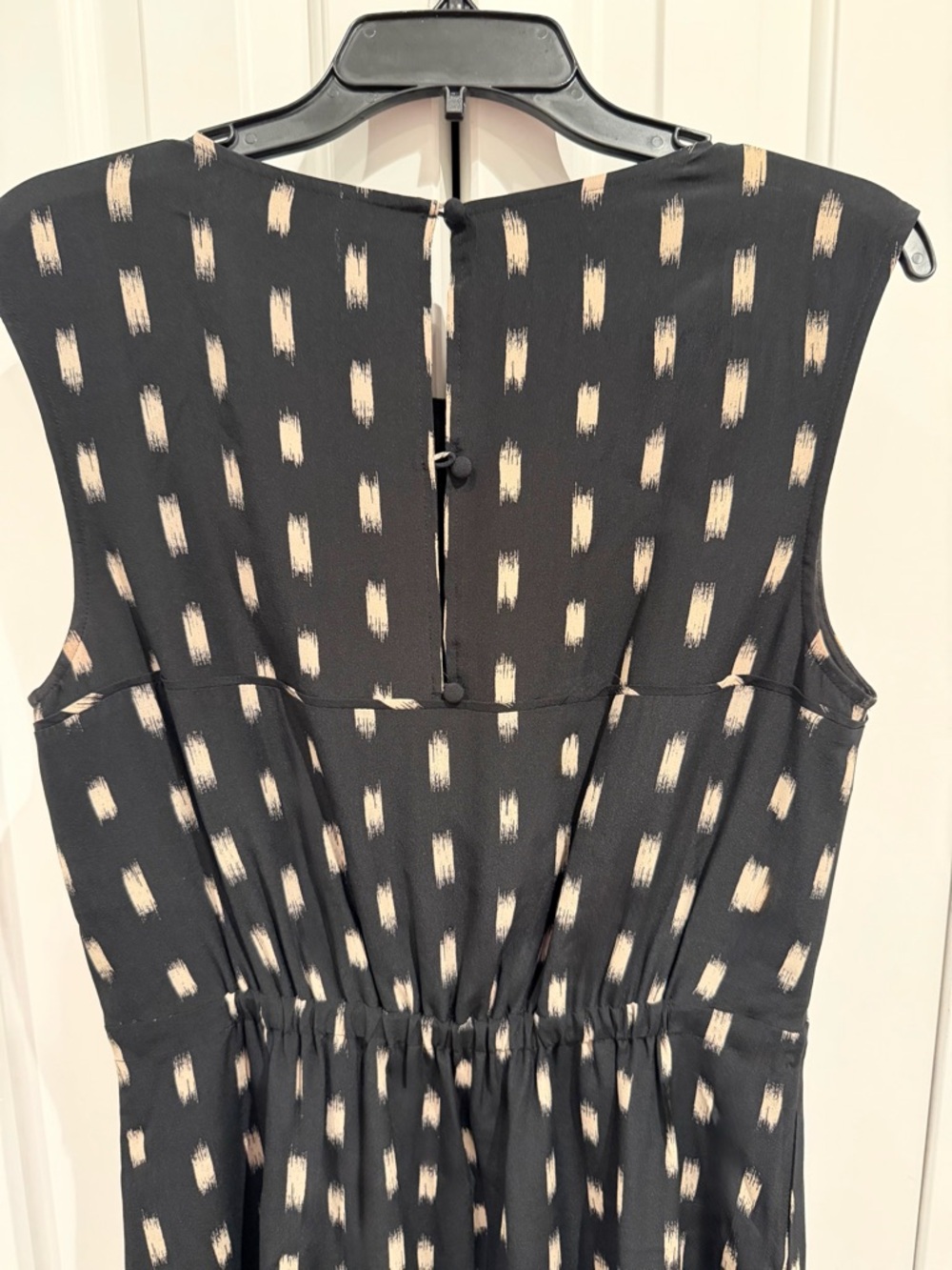 Madewell Women’s Ikat  Brushed Silk Maxi Dress Black/Cream SZ: 10 - Picture 10 of 11